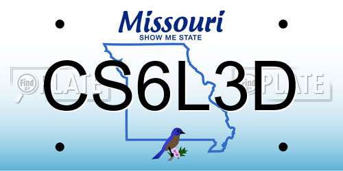 CS6L3D Missouri License Plate