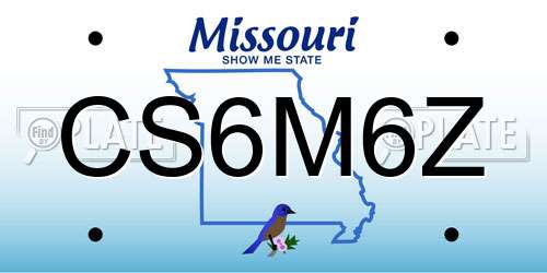 CS6M6Z Missouri License Plate