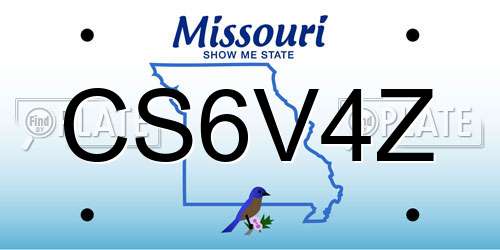 CS6V4Z Missouri License Plate