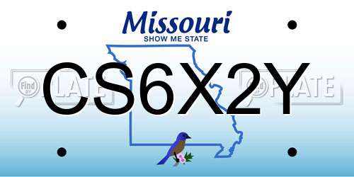 CS6X2Y Missouri License Plate