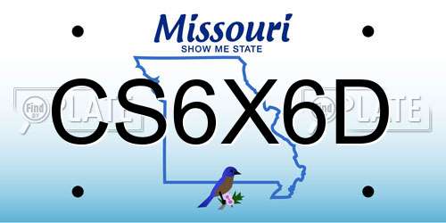 CS6X6D Missouri License Plate