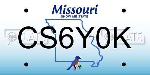 CS6Y0K Missouri License Plate