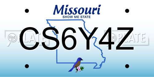CS6Y4Z Missouri License Plate