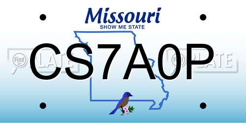 CS7A0P Missouri License Plate