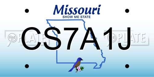 CS7A1J Missouri License Plate