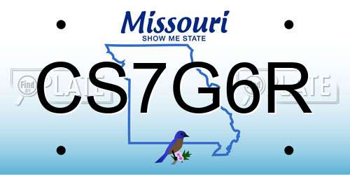 CS7G6R Missouri License Plate