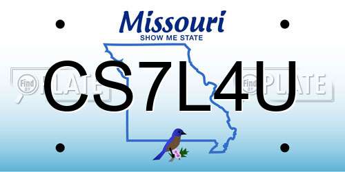 CS7L4U Missouri License Plate