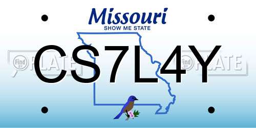 CS7L4Y Missouri License Plate