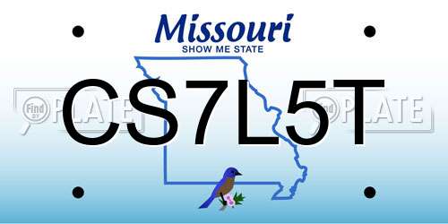 CS7L5T Missouri License Plate
