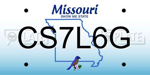 CS7L6G Missouri License Plate