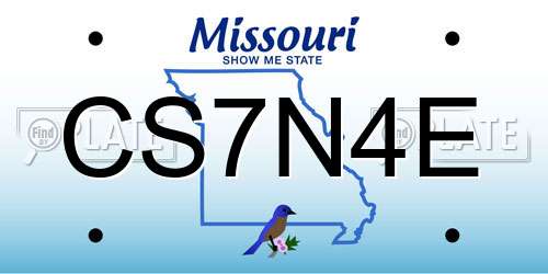 CS7N4E Missouri License Plate