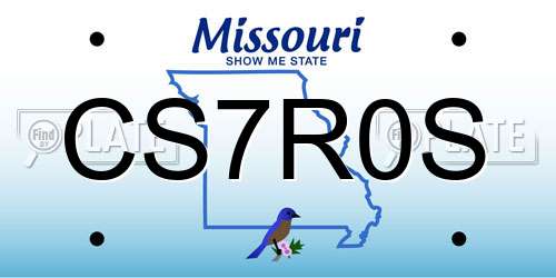 CS7R0S Missouri License Plate