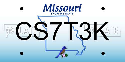 CS7T3K Missouri License Plate