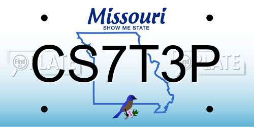 CS7T3P Missouri License Plate