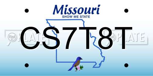CS7T8T Missouri License Plate