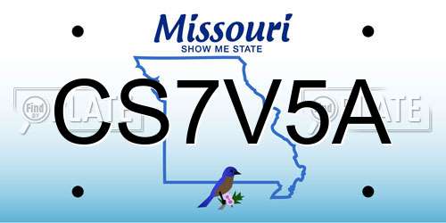CS7V5A Missouri License Plate