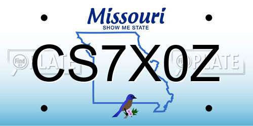 CS7X0Z Missouri License Plate