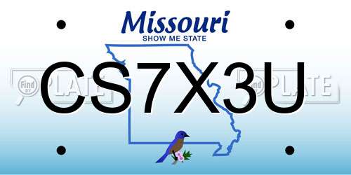 CS7X3U Missouri License Plate