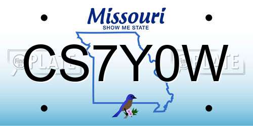 CS7Y0W Missouri License Plate