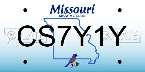 CS7Y1Y Missouri License Plate