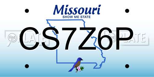 CS7Z6P Missouri License Plate