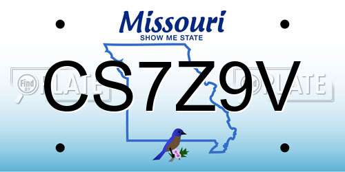 CS7Z9V Missouri License Plate
