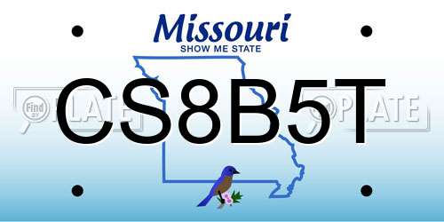 CS8B5T Missouri License Plate