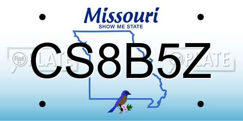 CS8B5Z Missouri License Plate