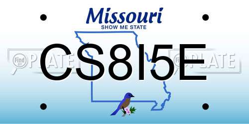 CS8I5E Missouri License Plate