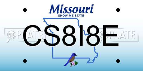 CS8I8E Missouri License Plate