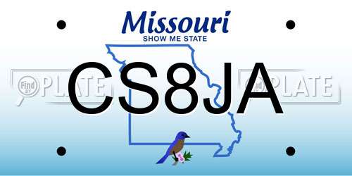 CS8JA Missouri License Plate