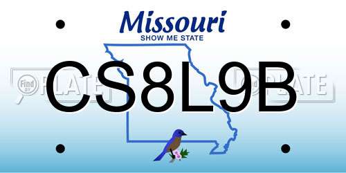 CS8L9B Missouri License Plate
