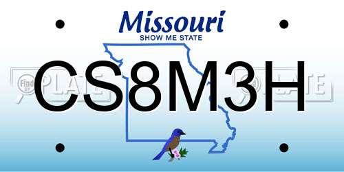 CS8M3H Missouri License Plate