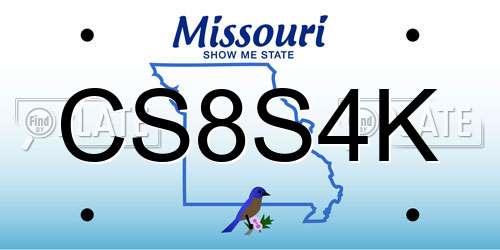 CS8S4K Missouri License Plate