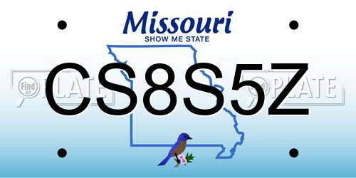 CS8S5Z Missouri License Plate
