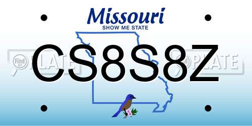 CS8S8Z Missouri License Plate