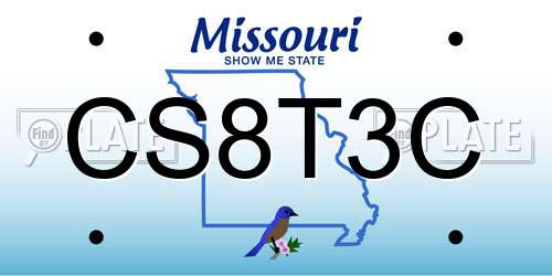 CS8T3C Missouri License Plate