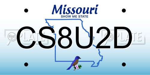 CS8U2D Missouri License Plate
