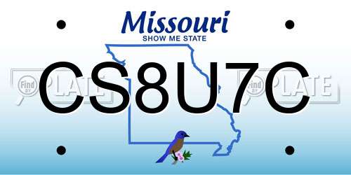CS8U7C Missouri License Plate