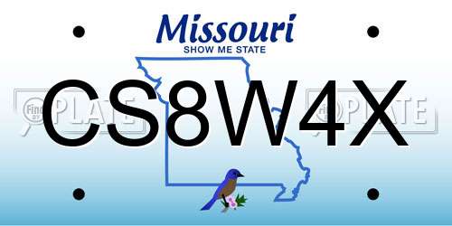 CS8W4X Missouri License Plate
