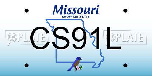 CS91L Missouri License Plate