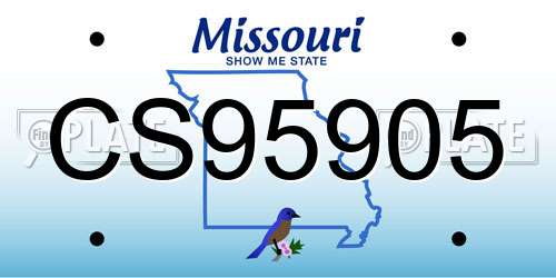 CS95905 Missouri License Plate