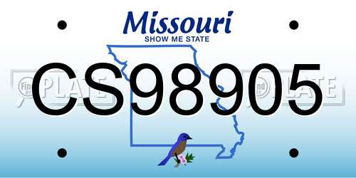 CS98905 Missouri License Plate