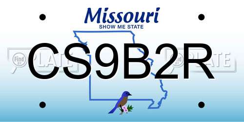 CS9B2R Missouri License Plate
