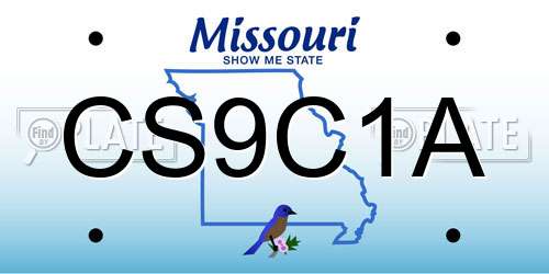 CS9C1A Missouri License Plate