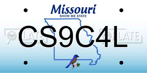 CS9C4L Missouri License Plate