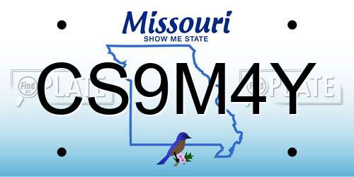 CS9M4Y Missouri License Plate