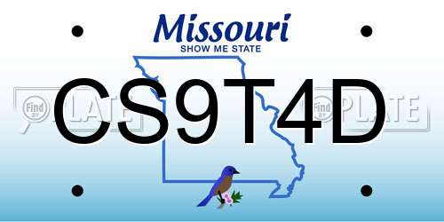 CS9T4D Missouri License Plate