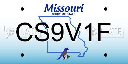 CS9V1F Missouri License Plate