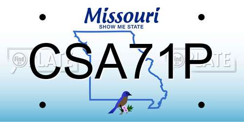 CSA71P Missouri License Plate
